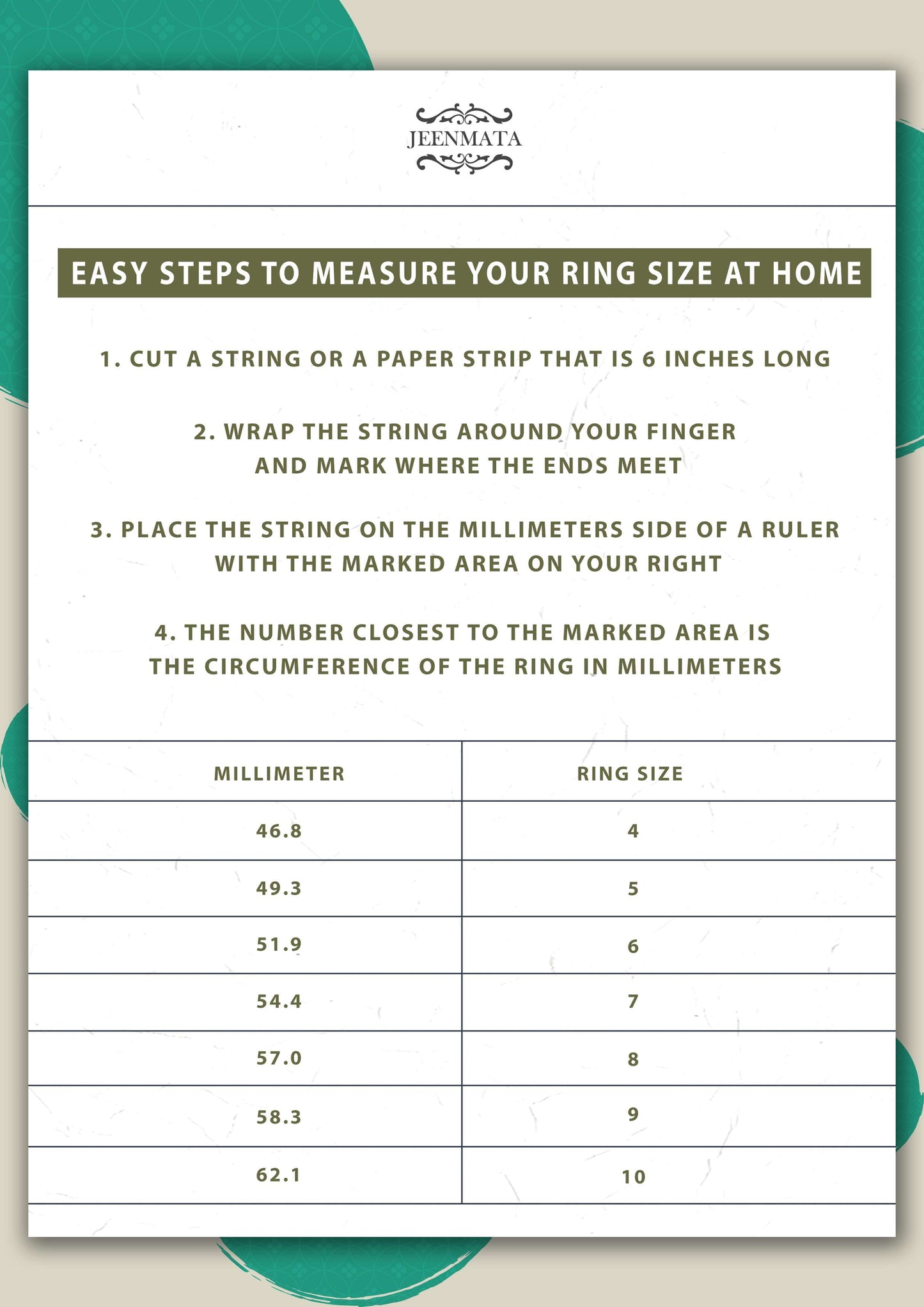 DIY Easy Steps to Measure Ring Size at home