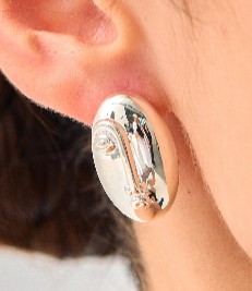 Timeless Sterling Silver Oval Earrings – Classic & Elegant Design