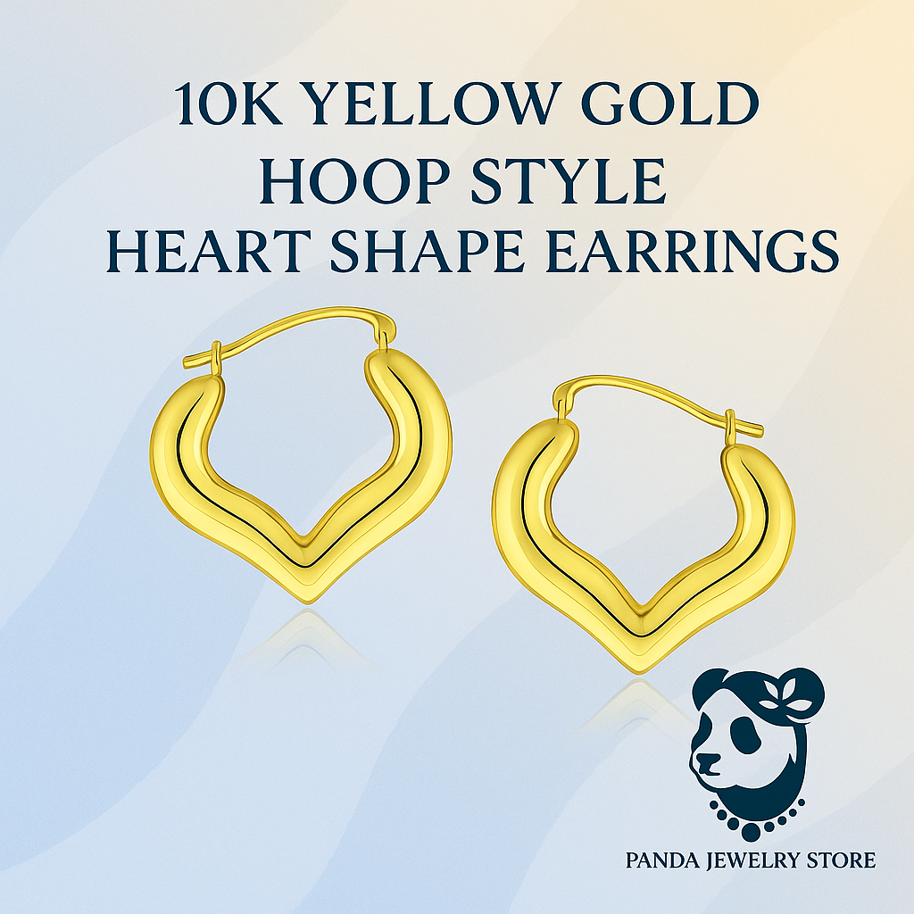 ❄️10k Yellow Gold Hoop Style Heart Shape Earrings
