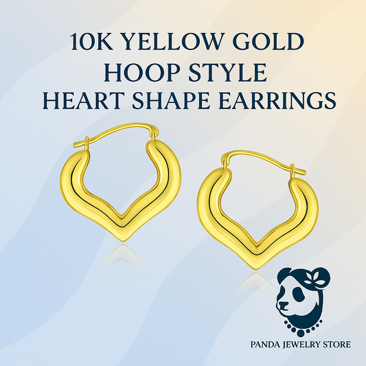 ❄️10k Yellow Gold Hoop Style Heart Shape Earrings