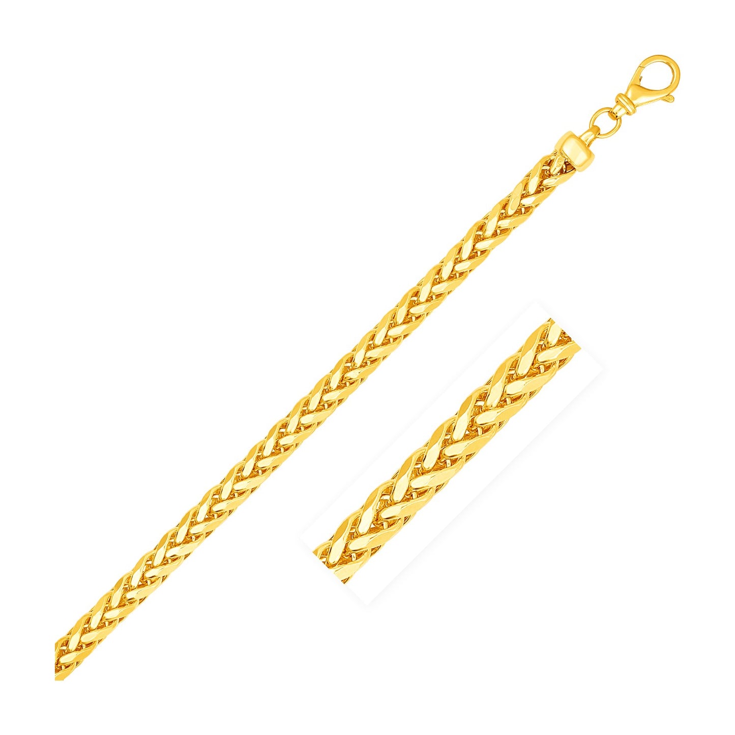 Gold chain necklace on a white background