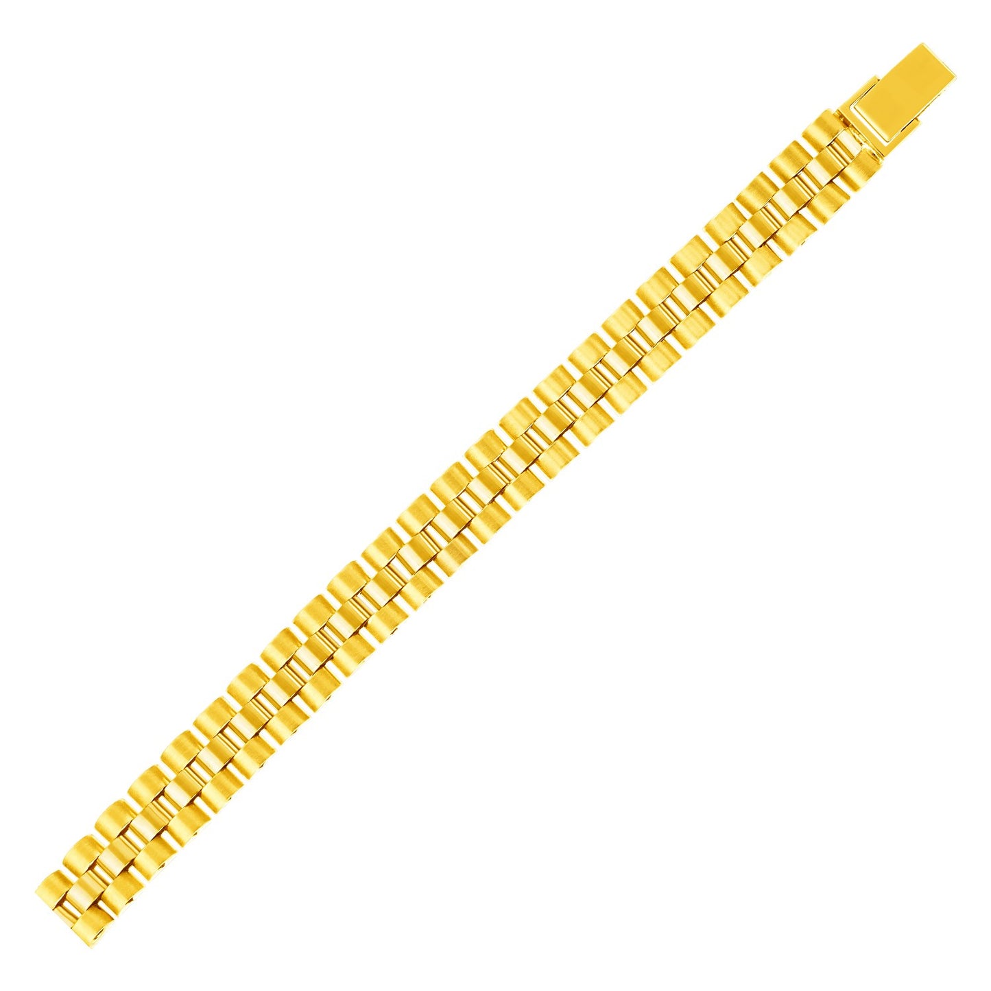 🌟14K Yellow Gold Men’s Panther Link Bracelet – 9.30mm