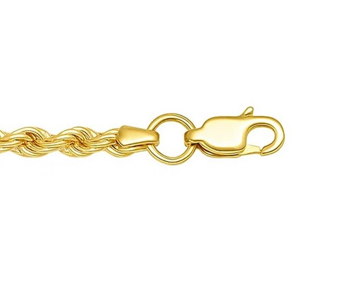 Gold chain with a clasp on a white background