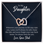 Timeless Love Knot Necklace with CZ crystals. Available in 14K white or 18K gold finish. Perfect gift for special occasions!