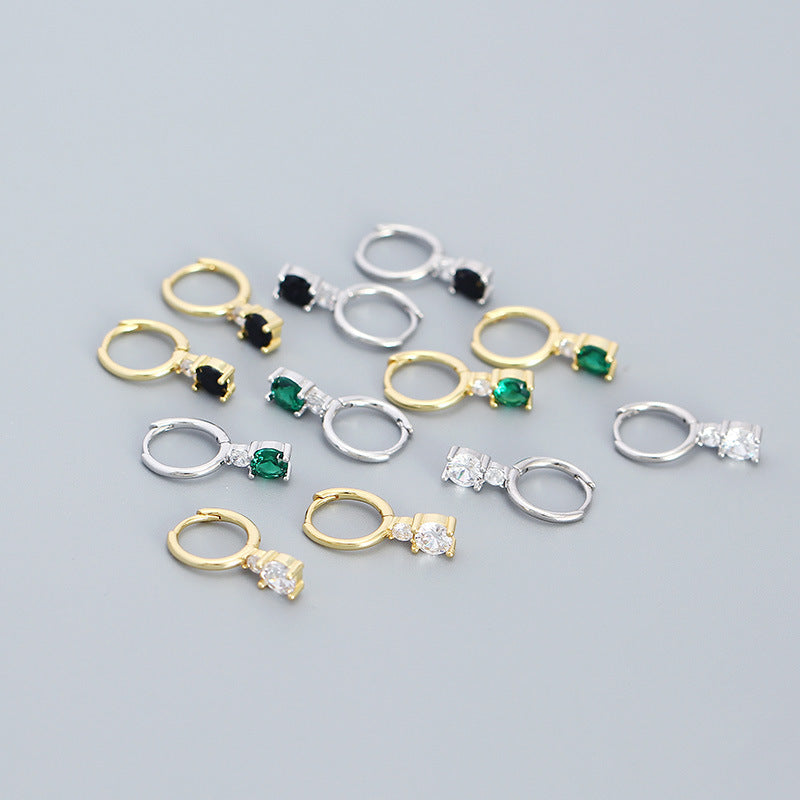 Luxury Emerald Green Crystal Hoop Earrings in Gold – Timeless Elegance