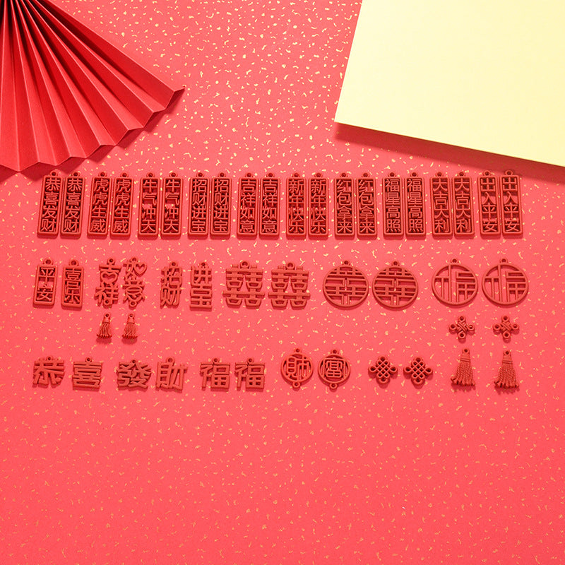 New Red Chinese 925 Sterling Silver DIY Earring Charm