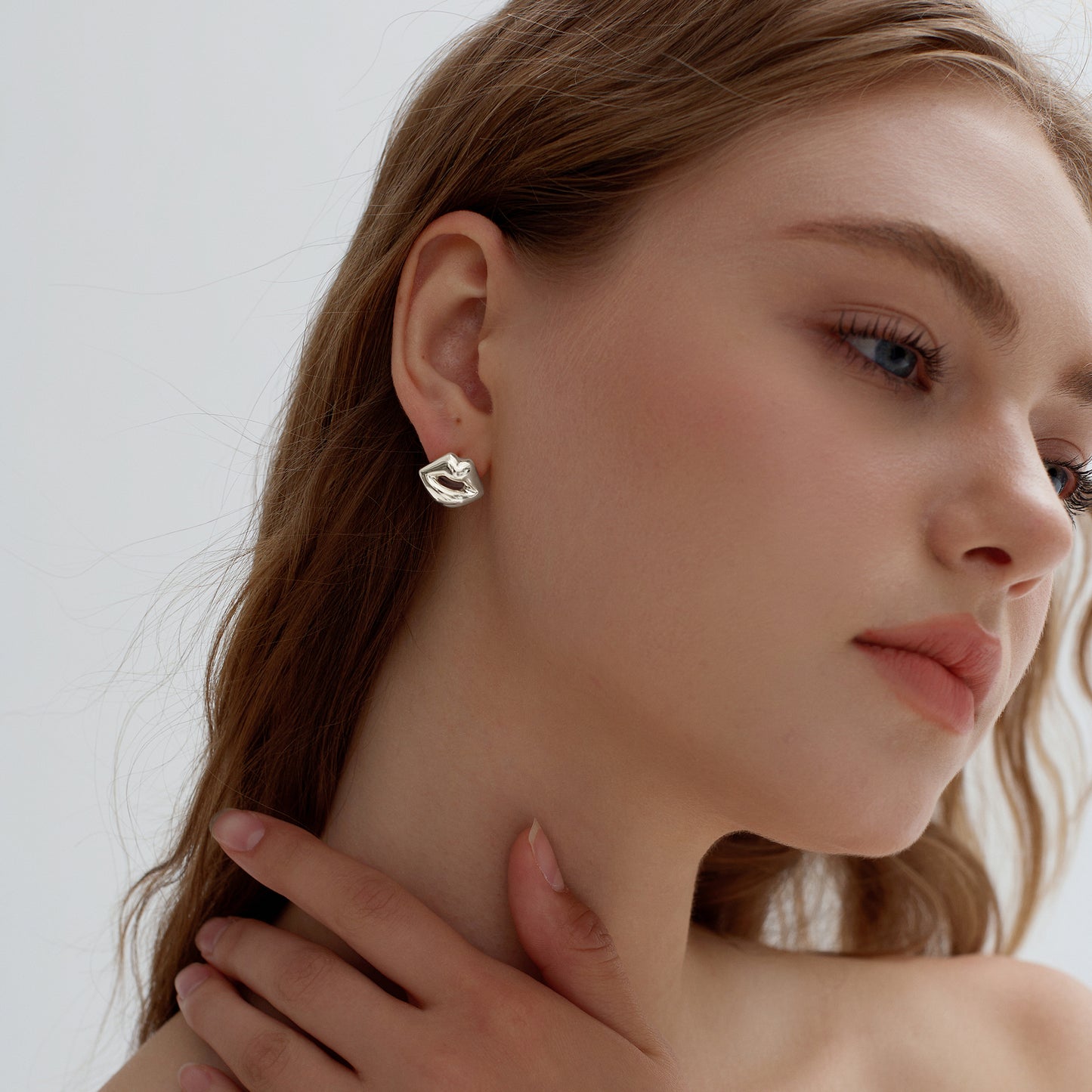 💚Light Chunky Electroforming Hollow Earrings Large Exaggerated Jewelry Party Gift Women Lips 999 Sterling Silver Stud Earrings