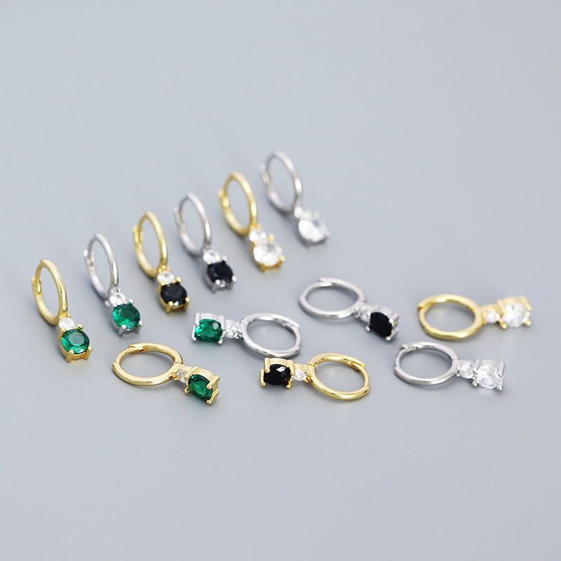 Luxury Emerald Green Crystal Hoop Earrings in Gold – Timeless Elegance