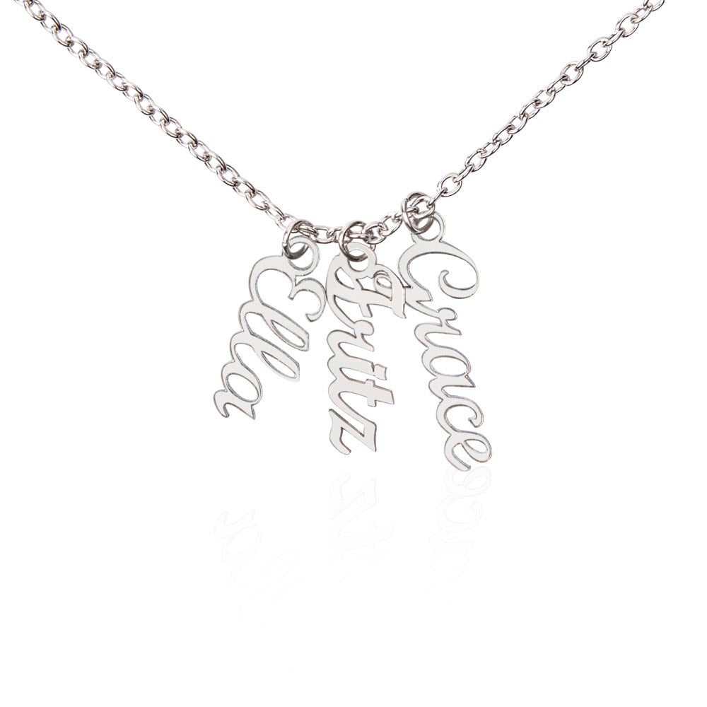 Personalized Vertical Names Necklace - Customized Gift for Her