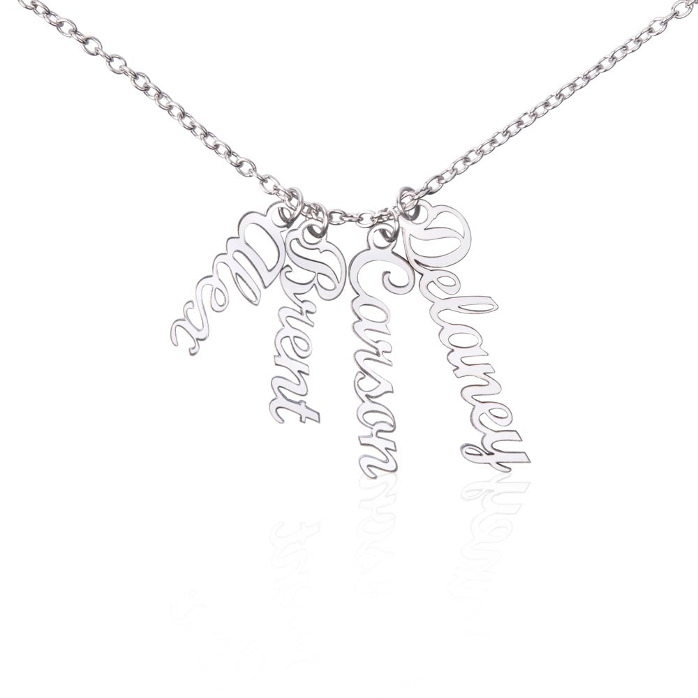 Personalized Vertical Names Necklace - Customized Gift for Her