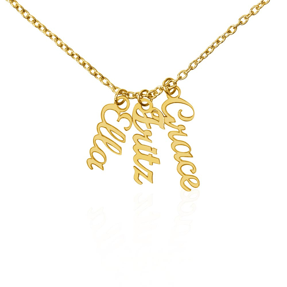Personalized Vertical Names Necklace - Customized Gift for Her