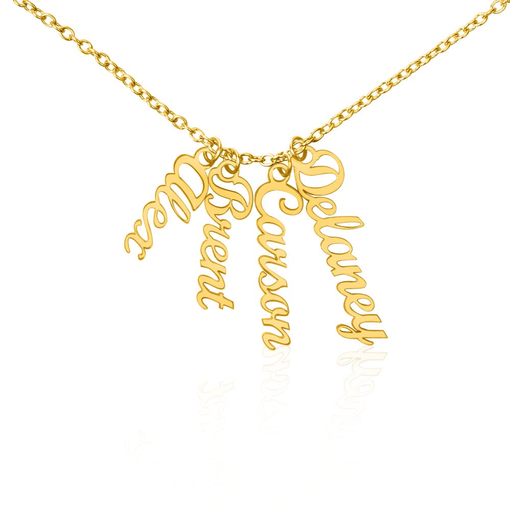 Personalized Vertical Names Necklace - Customized Gift for Her