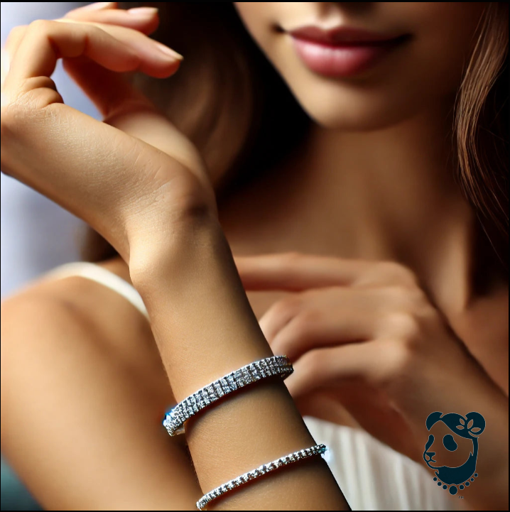 Elegant Bridal Crystal Rhinestone Bracelet – 5 Row Silver-Tone Design