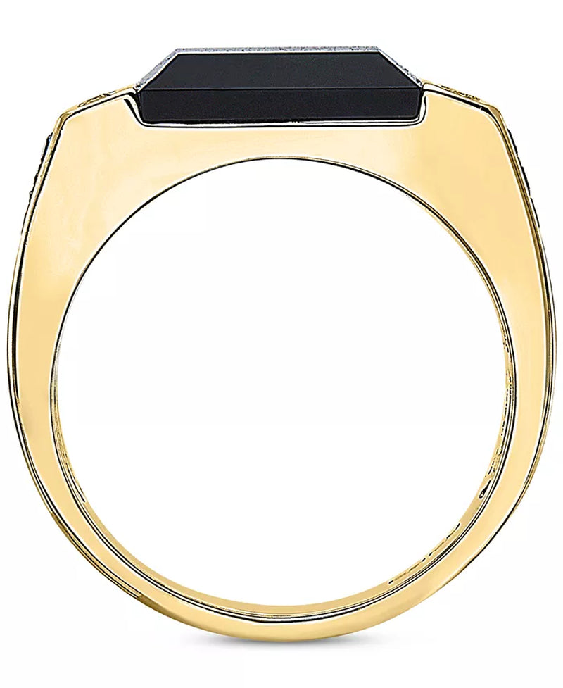 EFFY® Men'S Black Onyx & Diamond (5/8 Ct. T.W.) Ring in 14K Gold