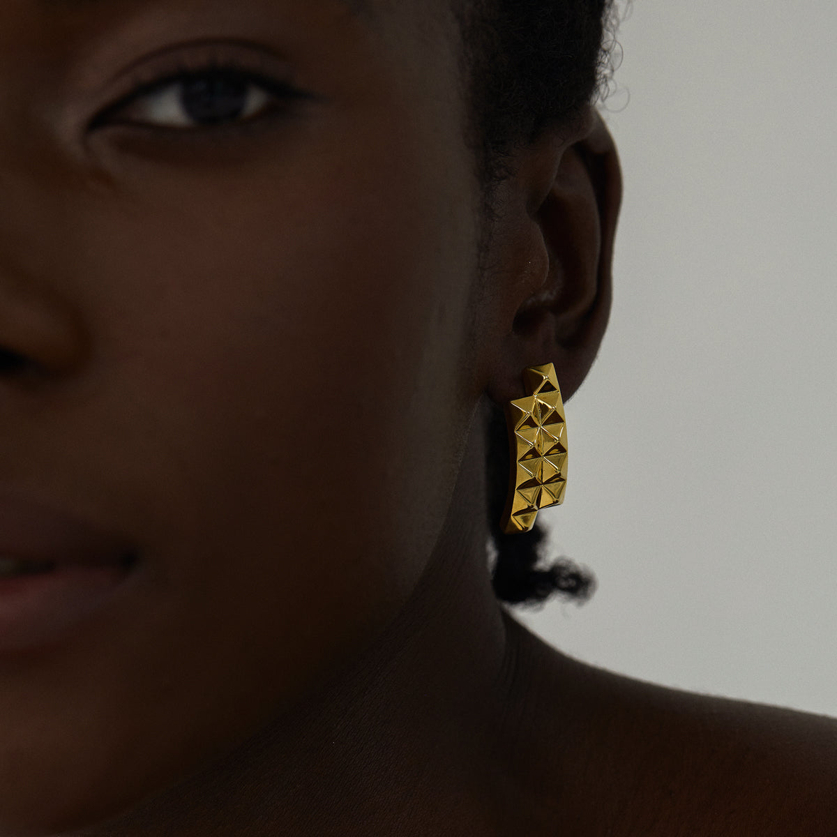 Square Rivet Chunky Earrings Electroforming Bold 999 Pure Silver