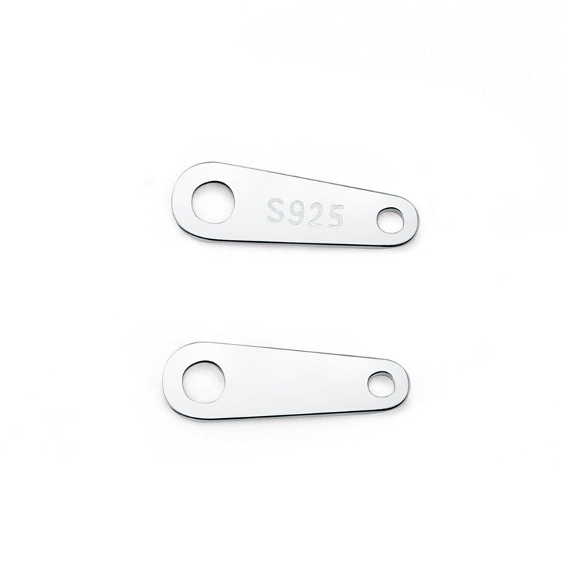 Simple geometry S925 silver connector pendant for DIY necklaces and bracelets