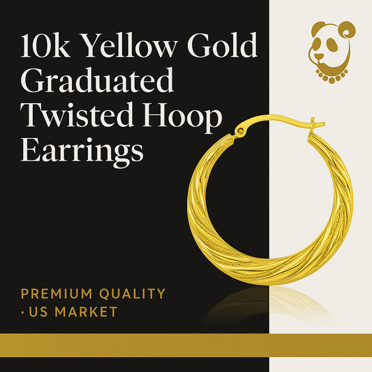 10k Yellow Gold Graduated Twisted Hoop Earrings Banner