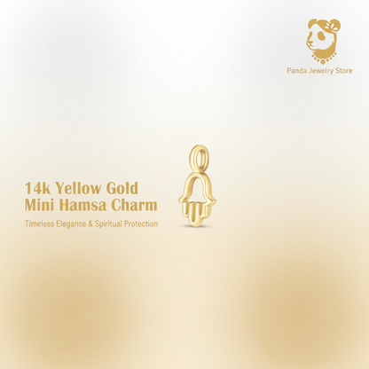 ✨14k Yellow Gold Mini Hamsa Charm