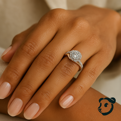 14k White And Rose Gold Bypass Band Diamond Engagement Ring (1 1/8 cttw)