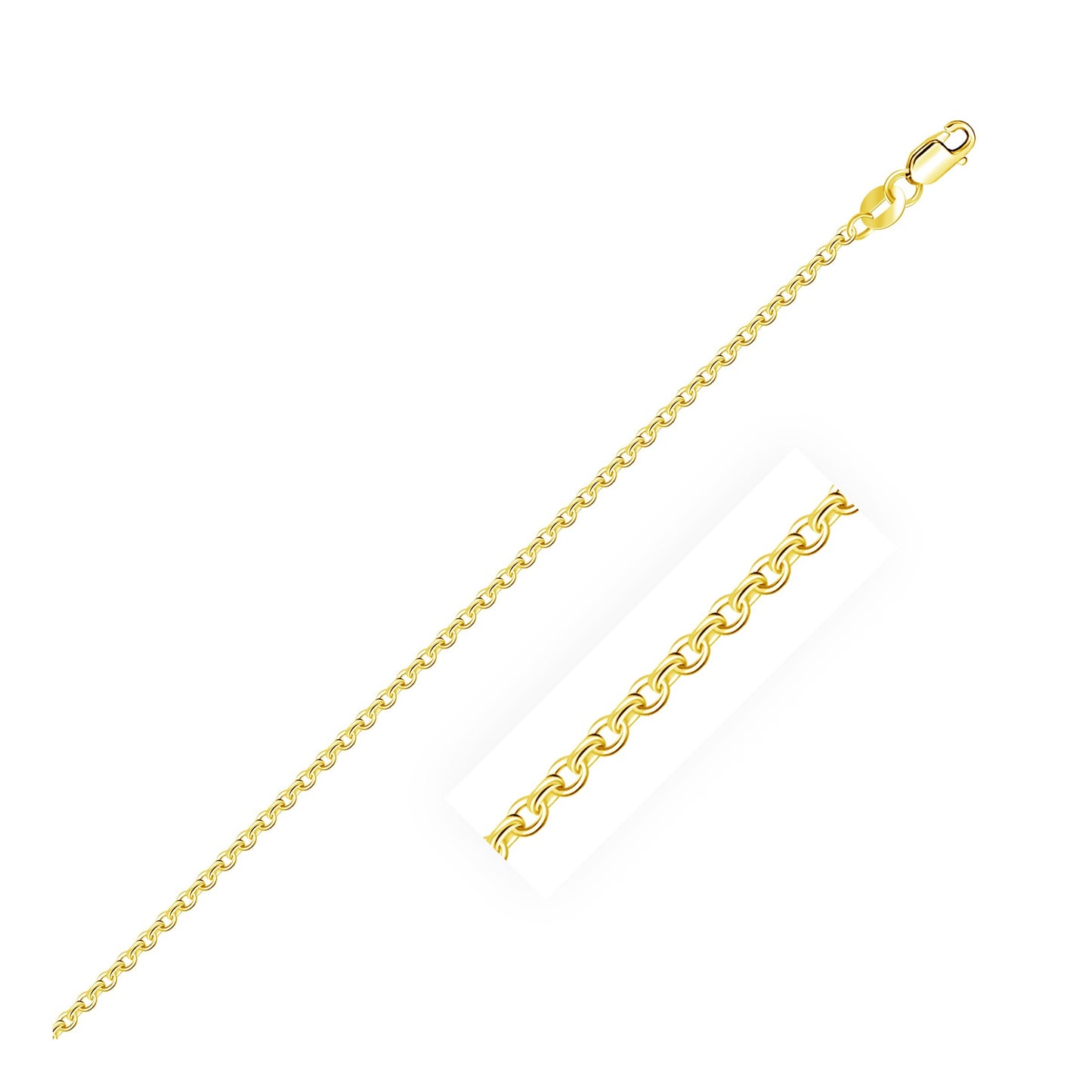 Gold chain necklace on a white background
