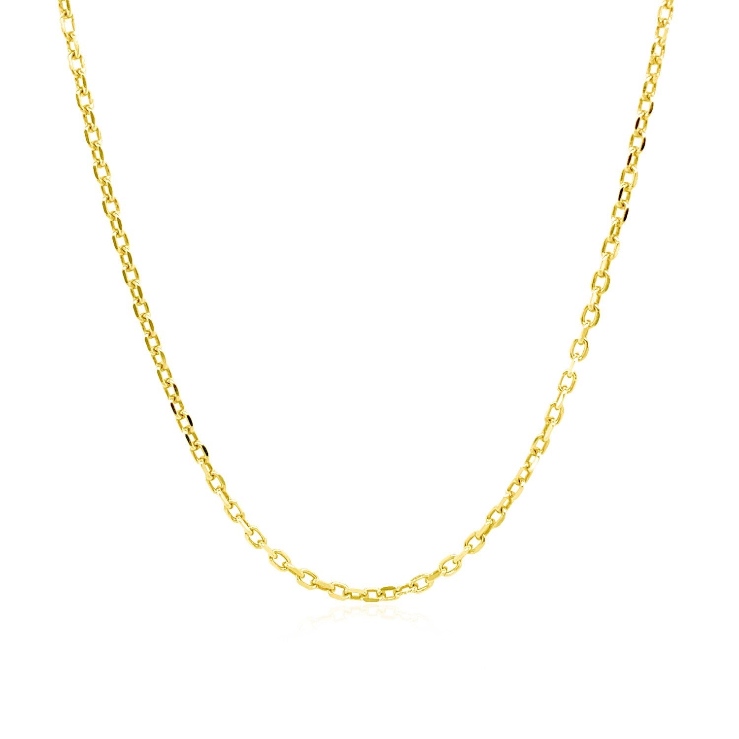 Gold chain necklace on a white background