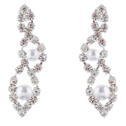 Bridal Wedding Jewelry Set Elegant Pearl & Rhinestone