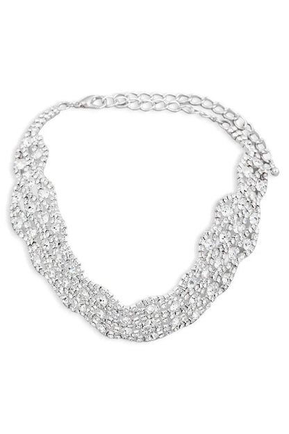 Vintage Rhinestone Chain Choker Necklace