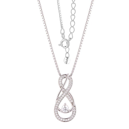 Clear Diamond Infinity Birthstone Necklace - April Gemstone