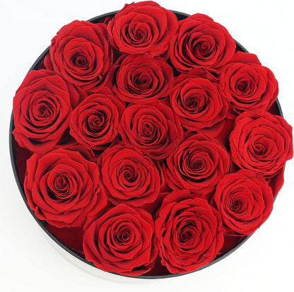 Roses Preserved Rose, Rose Gift for Her 16 Real Rose Box Eternal Long Lasting Rose Handmade Rose for Girlfriend Mother Wife Valentine'S Day Christmas Mother'S Day (Red)