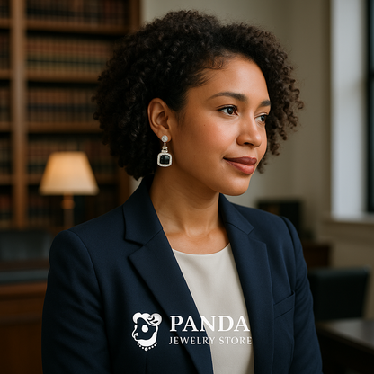 💎18k Yellow Gold & Sterling Silver Black Onyx & Diamond Earrings (.05cttw)