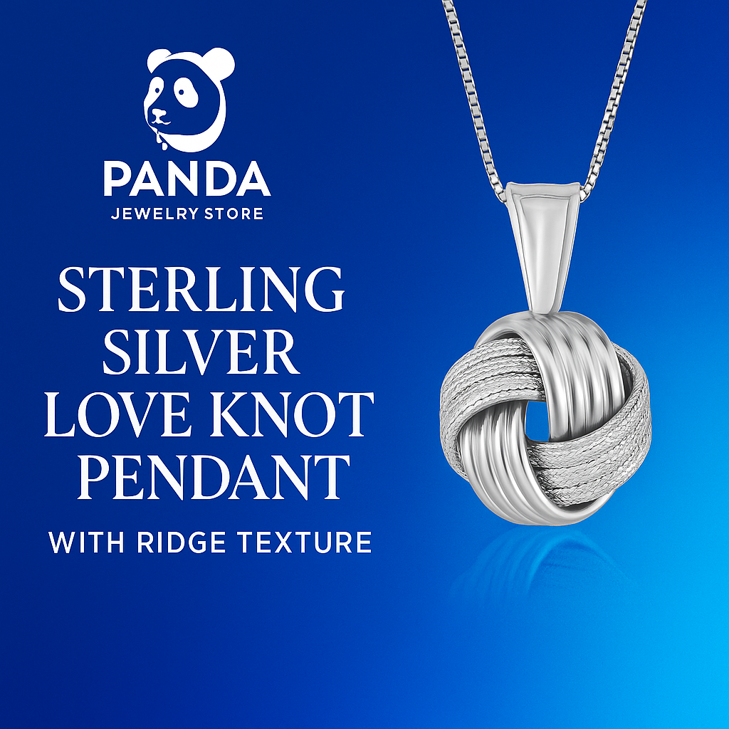 🍒Sterling Silver Pendant with a Ridge Textured Love Knot Design