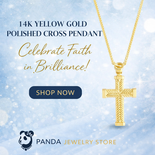 💚14K Yellow Gold Polished Cross Pendant