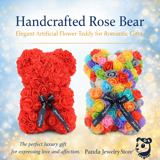 💚Handcrafted Rose Bear – Elegant Artificial Flower Teddy for Romantic Gifts