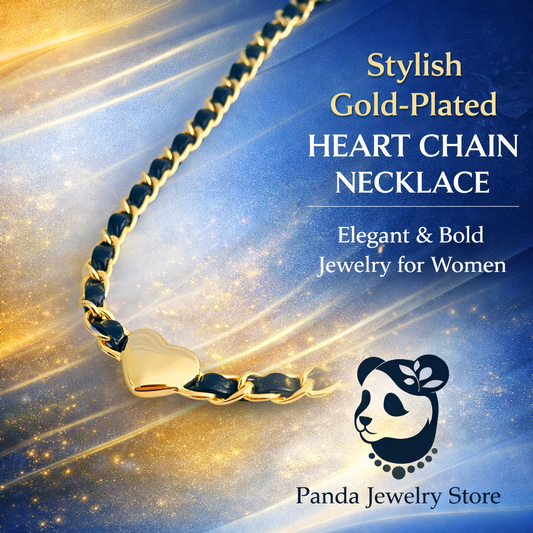 🩷Stylish Gold-Plated Heart Chain Necklace – Elegant & Bold Jewelry for Women