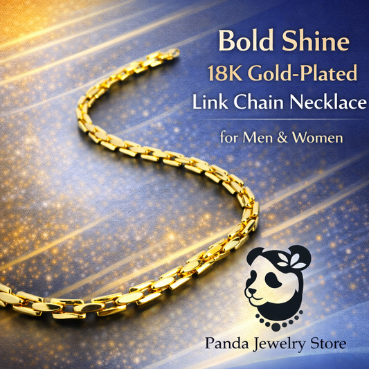 💎Bold Shine: 18K Gold-Plated Link Chain Necklace for Men & Women