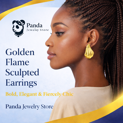 🩷Exaggerated 999 Pure Silver Golden Irregular Hollow Conch Electroforming Chunky Lightweight Fashion Jewelry for Women Daily Wear Earrings