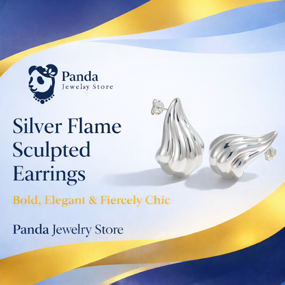 🩷Exaggerated 999 Pure Silver Golden Irregular Hollow Conch Electroforming Chunky Lightweight Fashion Jewelry for Women Daily Wear Earrings