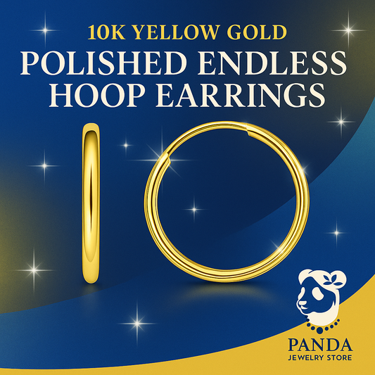 ✨10k Yellow Gold Polished Endless Hoop Earrings (1.5x14mm)