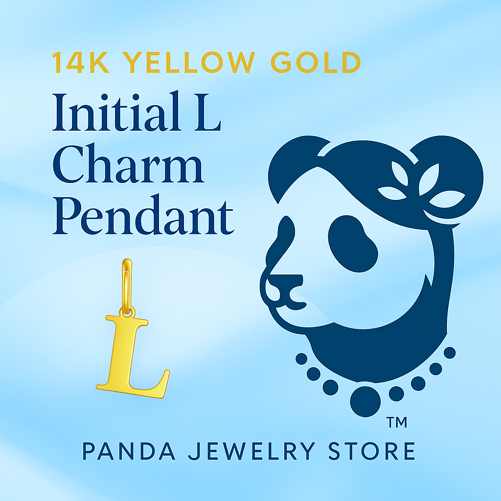 ✨14K Yellow Gold Initial L Charm Pendant