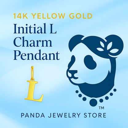 ✨14K Yellow Gold Initial L Charm Pendant