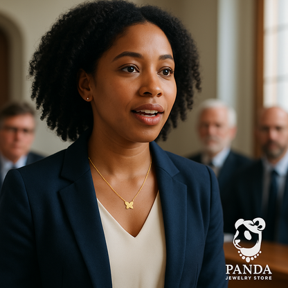 💎14k Yellow Gold Papillon Butterfly Necklace