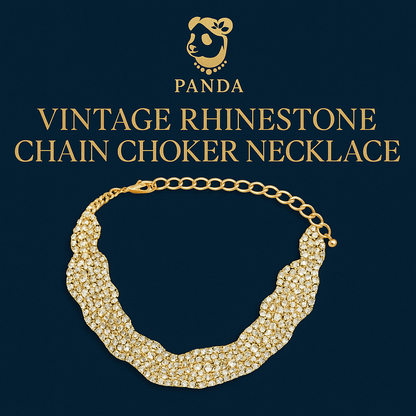 ❄️Vintage Rhinestone Chain Choker Necklace
