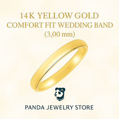 ✨14k Yellow Gold Comfort Fit Wedding Band(3.00 mm)