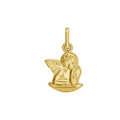 ✨14K Yellow Gold Polished Angel Charm Pendant