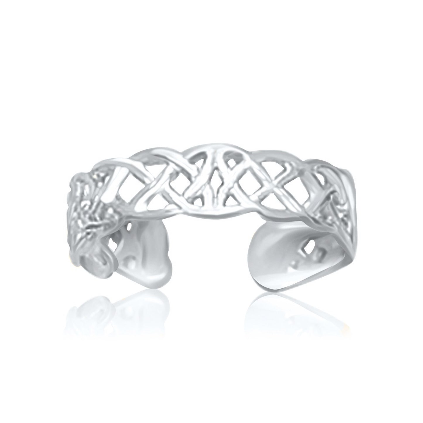 14k White Gold Toe Ring in a Celtic Knot Style