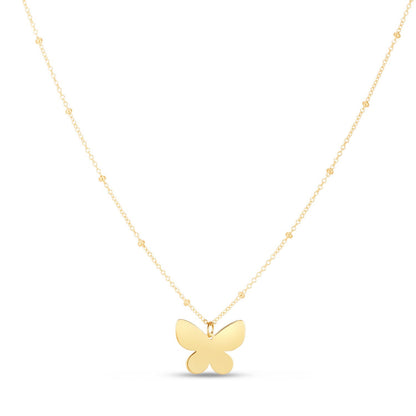 💎14k Yellow Gold Papillon Butterfly Necklace