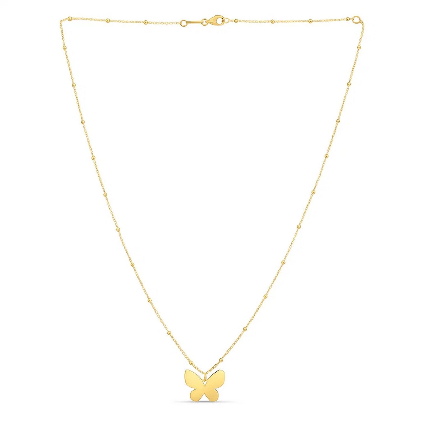 💎14k Yellow Gold Papillon Butterfly Necklace