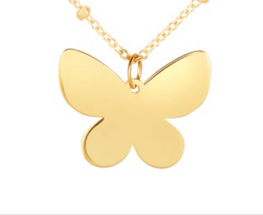 14k Yellow Gold Papillon Butterfly Necklace