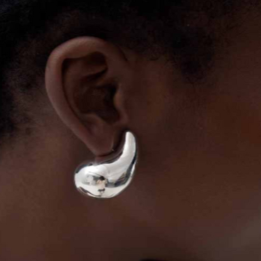 Modern Sculptural Silver Earrings – Bold Organic Statement Jewelry for Women
