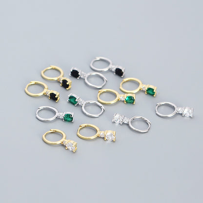 Luxury Emerald Green Crystal Hoop Earrings in Gold – Timeless Elegance